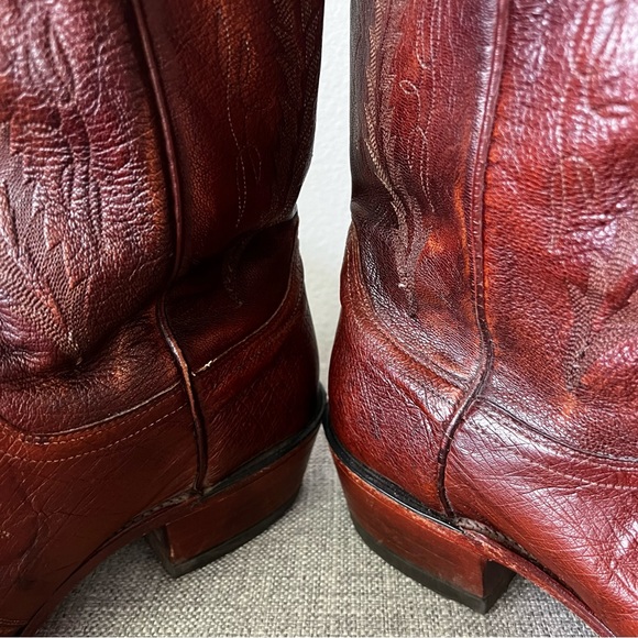 Lucchese 1883 N1017R4 Diego Ostrich Leather Mens Cowboy Western Boots Size 9 D - Picture 15 of 16